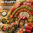 thumbnail image 3 of Whimsical Village 3D Fabric Poke Art Kit,Floral Mushroom Cottage,DIY Handmade Hobby Set for Adult Beginners, Flowers Activity Summer GifUnique Home Decor Birthday Holiday Gift, 3 of 8