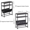 thumbnail image 2 of ZEXVIDA Narrow End Table for Small Spaces - Slim Side Table with Magazine Holder,2 in 1 Design Narrow End Table Living Room,Skinny Bedroom Nightstand Thin Side Magazine Table,Grey, 2 of 10