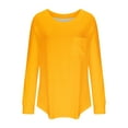 thumbnail image 4 of HAiming Womens Long Sleeve Round Neck Shirts Solid Color Pullover Basic Tops Fall Winter Casual Trendy Tunic Blouse, 4 of 5