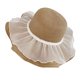 thumbnail image 5 of Sombrero de playa de paja natural de alta densidad con protección solar, ala ancha y diseño abovedado, lazo de encaje y detalles de perlas de imitación. Sombrero de verano., 5 of 8