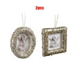 thumbnail image 2 of 2PCS Christmas Tree Decorations Picture Frame Khaki Glitter Photoframe Christmas Tree Ornament Christmas Picture Ornaments for Christmas Tree Decorations JASKFLY, 2 of 6