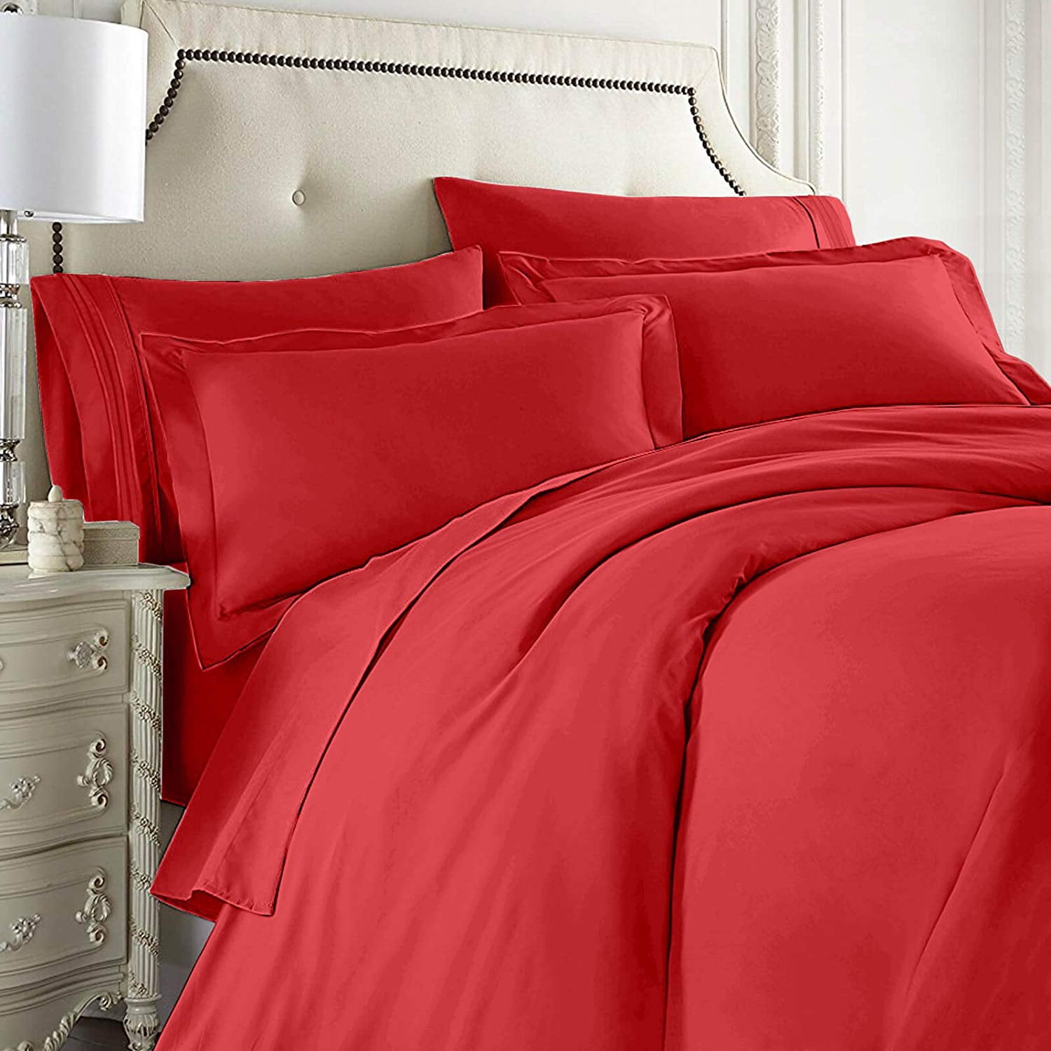 Nestl Bedding 7Piece Queen Duvet Cover and Bed Sheet Set Includes