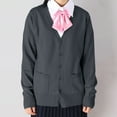 thumbnail image 2 of Women's 2023 Fall Oversized Open Front Button V Neck Lightweight Knit Cardigan Sweater Outerwear Garment, 2 of 4