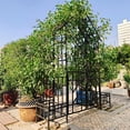 thumbnail image 6 of 80.71"W x 97.24"H Metal Garden Arch with Gate & Planter, Support for Climbing Plants, Outdoor Rose Arch (Black), 6 of 9