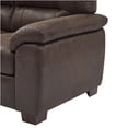 thumbnail image 6 of JERFIT 84" Vintage Tufted Sofa Couch, 3-Seater Leather Loveseat with Rolled Arms and Wooden Legs for Living Room, Dark Brown, 6 of 7