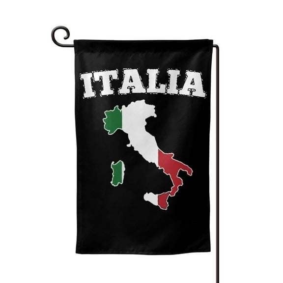 Italy Map Flag Garden Flag Vertical Double Sided Yard Outdoor Decoration 12.5 x 18 Inch Square