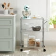 thumbnail image 2 of JAL 3 Tier Metal Utility Cart Chrome - Rolling Kitchen Storage, Adjustable Shelves, 2 of 3