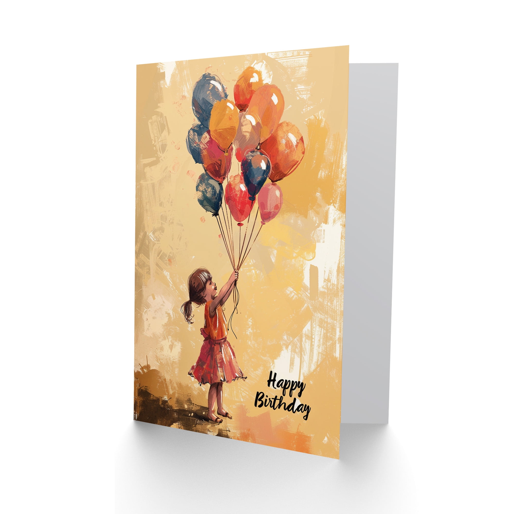 Artery8 The Dog on the Orange Chair Oil Painting for Him or Her Man Woman Birthday Thinking of You Get Well Soon Blank Art Greeting Card
