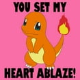 thumbnail image 2 of Girl's Pokemon Charmander Heart Ablaze Graphic Cropped T-Shirt, 2 of 3