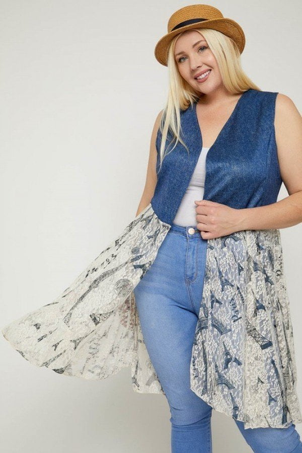 sleeveless lace cardigan