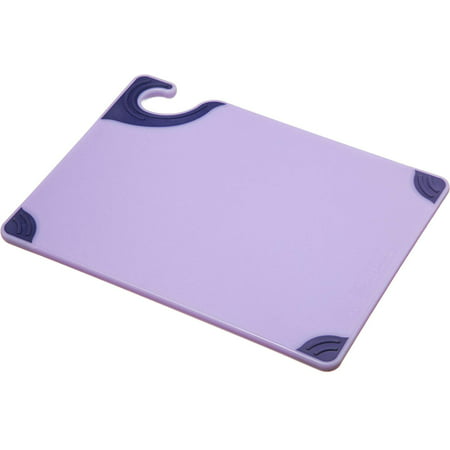 CBG912 Allergen Saf T-Zone Co-Polymer Cutting Board, 12" Length x 9" Width x 3/8" Thick, Purple, Anti-Slip Corners – Molded through rubberized corners securely.., By San Jamar