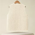 thumbnail image 4 of Womens Plus Size Fleece Vest Sleeveless Lightweight Soft Sherpa Buttons Front Gilet Casual Fall Winter Warm Comfy Jacket with Pockets, 4 of 5