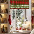 thumbnail image 3 of Valances for Windows Christmas Rod Pocket Cafe Window Treatments Valance Curtains for Kitchen Bathroom Laundry Basement Windows 42"x18", 3 of 7