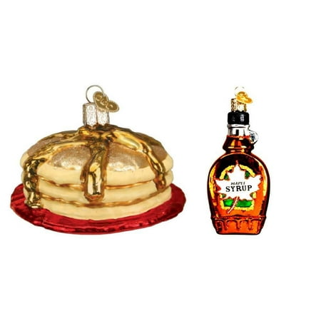 Old World Christmas Short Stack and Maple Syrup Glass Blown (Best Maple Syrup In The World)