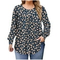 thumbnail image 2 of Women's Plus Size Tops Printed Long Sleeve Round Neck Casual Bohemian Blouses​​, 2 of 6