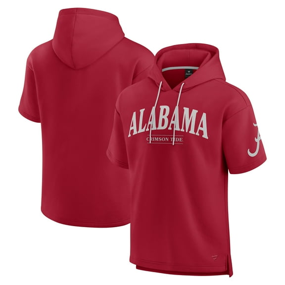 Men's Fanatics Crimson Alabama Crimson Tide Ready Short Sleeve Pullover Hoodie