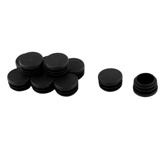 Unique Bargains 10 Pcs Antislip Plastic Round 30mm Dia Chair Foot Cover Table Furniture Leg Protector Balck