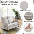 thumbnail image 3 of Holaki Double Rocking Chair, Upholstered Oversized Glider Rocker for Baby Nursery and Kids, Loveseat Accent Armchair with High Backrest and Pocket, Extra Wide Lounge Chair, Light Grey, 3 of 6