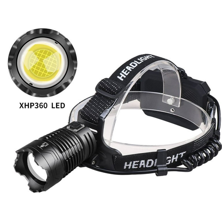 200000 Lumens puissant lampe de poche rechargeable XHP360LED lampe frontale  6600mAh Camping pêche LED lampe frontale
