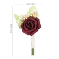 thumbnail image 4 of OFFIGAM 2Pcs Wedding Boutonniere Set Simulated , Elegant Cloth and Plastic Floral Pins for Groom and Guests, 4 of 8