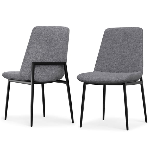 Simpli Home Savannah Dining Chair (Set of 2) in Grey Linen Look Fabric