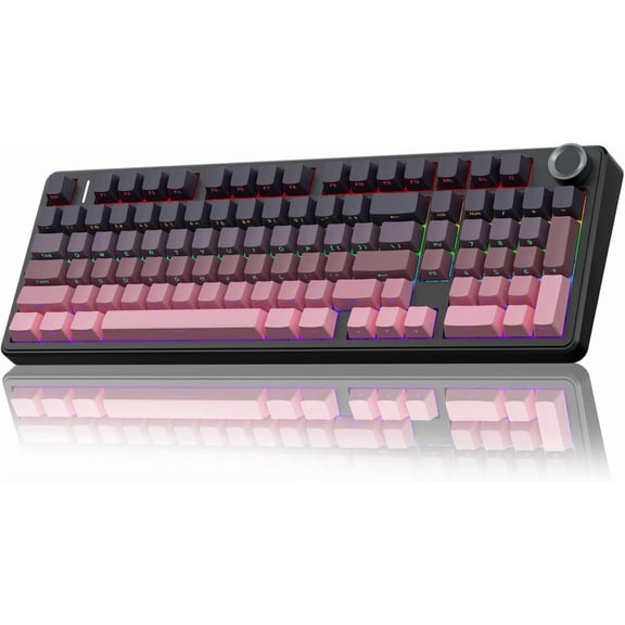 Restored AULA F99 Pro Wireless Mechanical Keyboard with Knob,Tri-Mode BT5.0/USB-C/2.4GHz Hot Swappable Keyboard,Pre-lubed Switches,RGB Backlit Computer Gaming Keyboards (Refurbished)