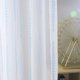 thumbnail image 5 of Cortinas Deconovo Jacquard con bolsillo para barra, diseño de rayas azul cielo para dormitorio, 132 cm de ancho x 243 cm de largo, 2 paneles de cortina blancos, 5 of 7