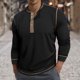 thumbnail image 1 of pstuiky Camisas para hombre de manga larga, Camisa básica de manga larga con cuello redondo y transpirable de color sólido a la moda informal para hombre Tops de hombre m, 1 of 7