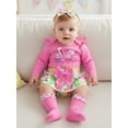 thumbnail image 5 of BemeyourBBs Newborn Baby Girl My 1st Easter Outfit Long Sleeve Letters Romper with Eggs Print Ruffle Skirt Set Headband Socks 4pcs Spring Easter Clothes, 5 of 9