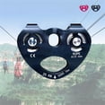 thumbnail image 3 of Zip Line Trolley Double Pulleys Hanging Device with Compact Size Professional Caving Tool Rope Fixator 25KN Tandem Wheels Climbing Pulley for Outdoor Use Black, 3 of 9