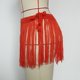 thumbnail image 4 of Woman Side Tie Waist Tassel Sheer Beach Sarongs Swimwear Cover Up Mini Skirt Dance Skirt Mini Fringe Skirt Beachwear Khaki, 4 of 4
