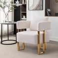 thumbnail image 3 of New 2 Sets Accent Chair, Upholstered Velvet Armchair Comfy Modern Single Sofa Side Chair with arms and Metal Legs for Living Room Bedroom Reading, 3 of 9
