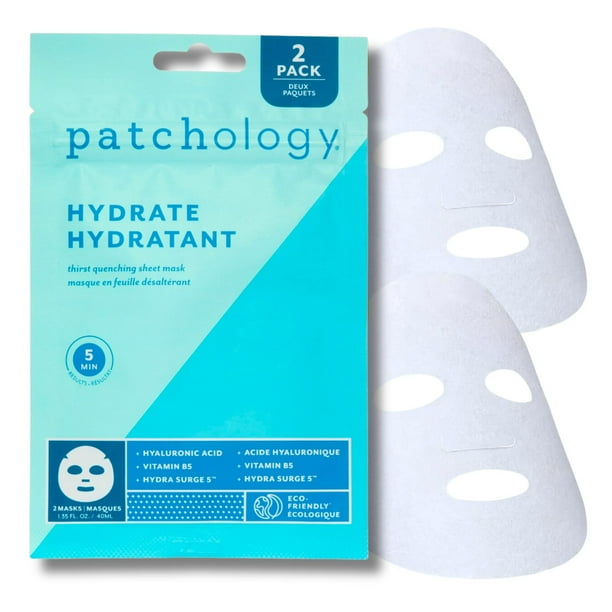 Mascarilla facial Patchology Hydrate FlashMasque con ácido hialurónico