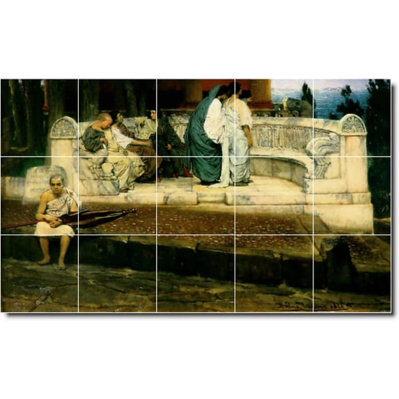Ceramic Tile Mural-Lawrence Alma-Tadema Women Painting 176. 60" w x 36" h using (15) 12 x 12 ceramic tiles