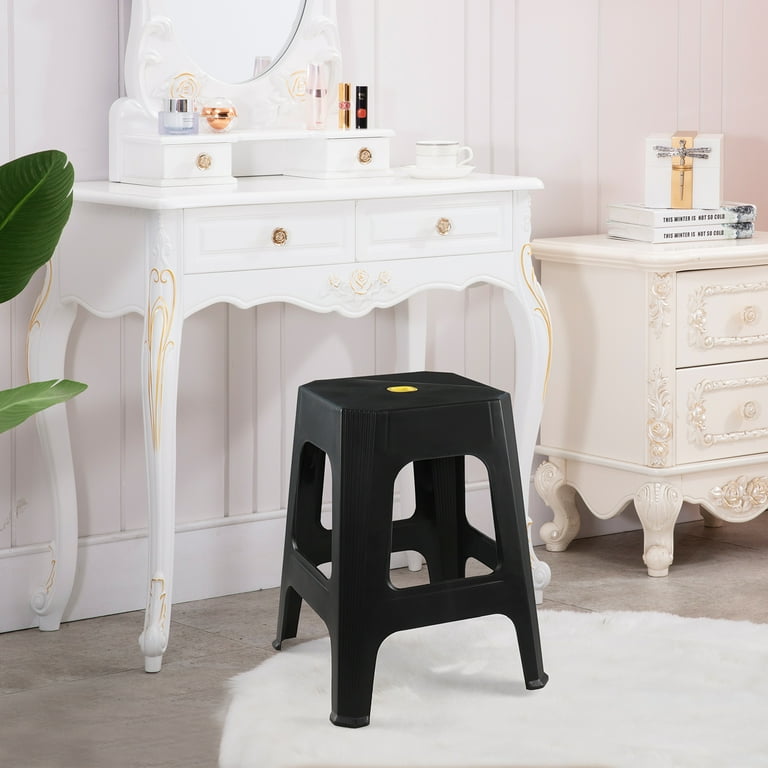 Cand 6-Pack 18.7 Inch High Plastic Stool Chair, Square Stackable