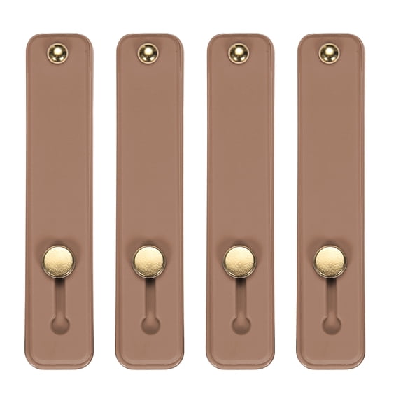 Uxcell 4 Pcs Phone Loop Finger Holder Silicone Phone Strap Grip Holder for Most Smartphones Brown