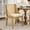 Beige3, variant on Rattan Dining Chairs, Solid Wood Frame with Decorative Armrests, Linen Upholstered Seat, Rustic Wooden Style Side Chairs for Kitchen, Dining Room, Living Room,Beige