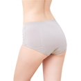 thumbnail image 5 of Valcatch Women's Hipster Period Panties Postpartum Teens Menstrual Underwear 3-Pack (L, Pink/Apricot/Gray with Pocket), 5 of 7