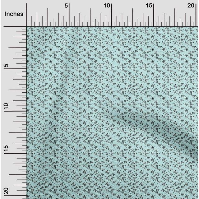 oneOone Tissu Popeline de Coton Imprimé Bloc Triangle au Mètre 42 Pouces de Large