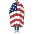 thumbnail image 2 of Us Flag Salon Barber Cape - Professional Hairdressing Waterproof Hair Cutting Cape With Adjustable Snap Closure-Haircut Apron For Hair Stylist And Home Use-55''X66'', 2 of 5