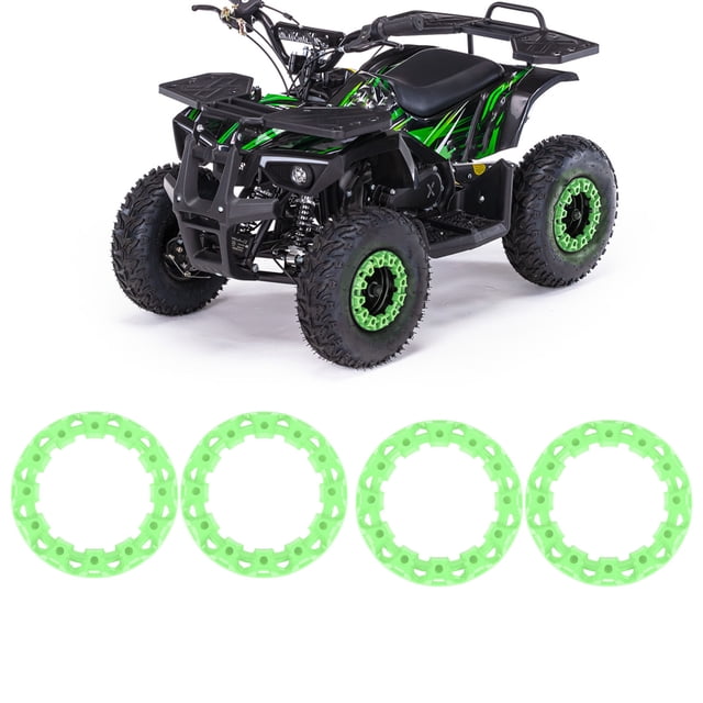 4PCS ATV Wheel Trim, 10 Inch Plastic Scratch Proof Sporty Look Hub Protection Decor, Rim Guards Rim Cap Wheel Hub Trim Decor Wheel Rim Protector for Go Kart