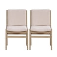thumbnail image 3 of Christopher Knight Home 33"H Upholstered Armless Dining Chairs, Rubberwood Frame, Light Natural, Set of 2, 3 of 9