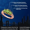thumbnail image 2 of Gem Stone King 18K Rose Gold Plated Silver Green Peridot Filigree Style 3 Stone Ring for Women (2.42 Cttw, Oval 8X6MM and 6X4MM) (Size 5), 2 of 6