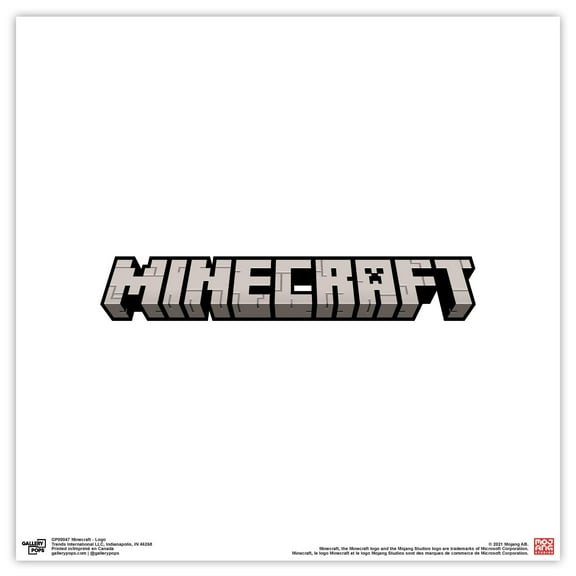 Gallery Pops Minecraft - Logo Wall Art, Unframed Version, 12" x 12"