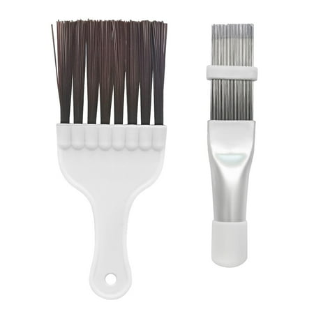 

2 Set Durable AC Cleaning Brush Including Metal Fin Comb/Condenser Brush for AC