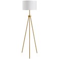 thumbnail image 1 of 59.75" Standing Floor Lamp Fabric Lampshade Steel Tripod, Gold, 1 of 1