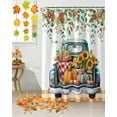 thumbnail image 5 of Pumpkin Truck Shower Curtains for Bathroom, Sunflower Leaves Waterproof Fabric Shower Curtain for Bathroom Bathtub Decoration, Machine Washable, 60"x72", 5 of 9