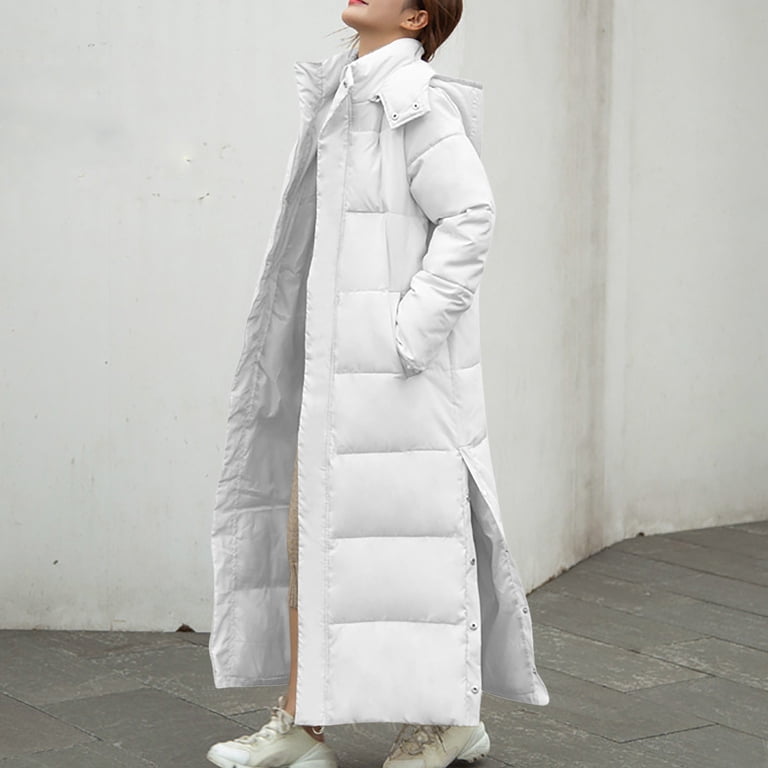 zfwon Women's Long Maxi Puffer Jacket Casual Longline Padded Coat