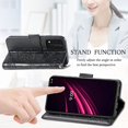 thumbnail image 5 of T-Mobile REVVL V Plus Wallet Case, Mantto Bling Butterfly Flower PU Leather Flip Phone Cover Credit Cards Slot Shockproof Protective Kickstand Case for T-Mobile REVVL V Plus, Black, 5 of 7