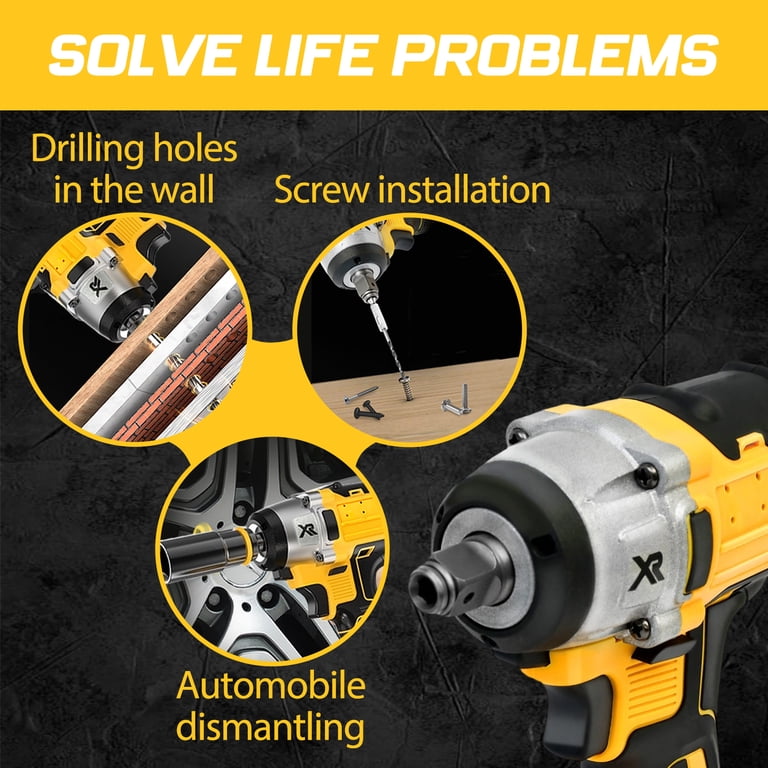 ALSO GO 20V Cordless Impact Wrench 1/2 Inch - 450Nm High Torque, Brushless Motor, 2 Batteries & 6 Sockets For Car/Truck Repair